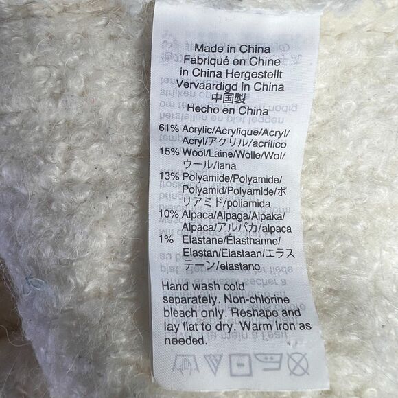 Crewcuts Girls Alpaca Blend Sweater Size 10 Cream Ivory Button Shoulder Cozy - Picture 3 of 4